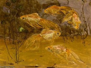 Goldfish In An Aquarium — Gerrit Willem Dijsselhof