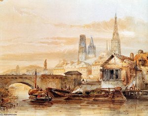 View On Rouen Sun — Johannes Bosboom