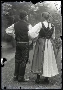 A Couple Wearing Traditional Lachy Sądeckie Costume — Mieczysław Cholewa