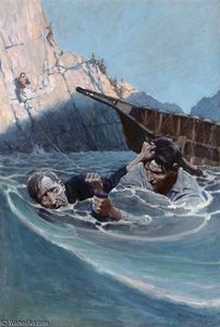 The Girl Saw That Ivan Had Grappled With The Floundering Man — N.c. Wyeth
