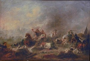Bataille Des Romains Contre Les Gaulois Dans La Campagne De Rome — Jacques Gamelin
