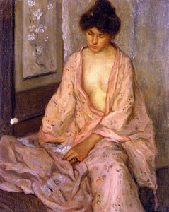 Femme En Rose — Frederick Carl Frieseke, Impressionism