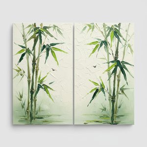 Stille Flüstern Von Salbei: Ein Meditatives Impasto-diptychon In Grünem Licht — Laurent Fontaine