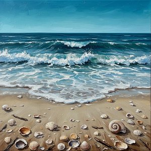 Where Cerulean Depths Meet Tides Of Sculpted White Foam And Memory — Christian Noiret, Contemporary Abstract Painting