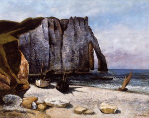 The Cliff At Etretat, The Porte D'avale — Gustave Courbet, Realism