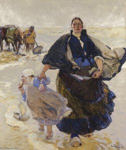 Na_de_visvangst,_vissersvrouw_met_kind