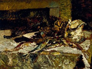 Still Life With Sardines And Sea-urchins — Adolphe Joseph Thomas Monticelli