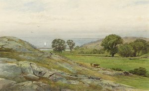 Newport Landscape. Hills And Sea — William Trost Richards