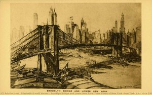 Brooklyn Bridge And Lower New York. From Views Of New York (new York: S.n., Circa 1900) — Elizabeth O'neill Verner, Charleston Renaissance