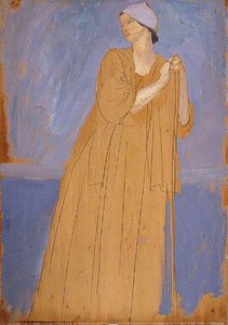 Girl Leaning On A Stick — Augustus Edwin John, Post-impressionism