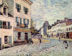 Street In Marly — Alfred Sisley, Impressionist Movement