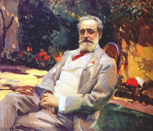 Raimundo De Madrazo In His Paris Garden — Joaquín Sorolla Y Bastida, Impressionism