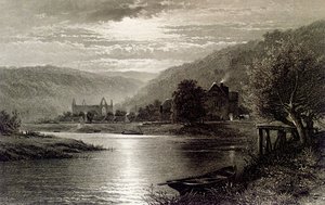 Leader Benjamin Williams Tintern Abbey Moonlight On The Wye — Thomas Sidney Cooper