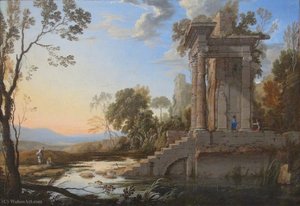 Landscape with ruins of a grand staircase-Valence