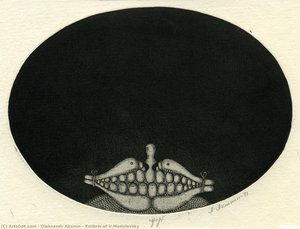 Exlibris Of V.modylevsky — Oleksandr Aksinin, Surrealism