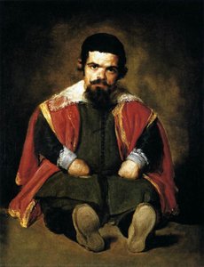 A Dwarf Sitting On The Floor (don Sebastian De Morra) — Diego Velázquez, Baroque