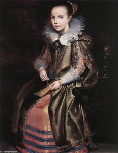 Elisabeth (or Cornelia) Vekemans As A Young Girl — Cornelis De Vos, Flemish Baroque