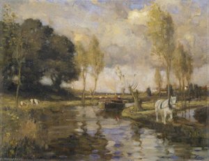 Landscape With A Canal — Bertram Priestman