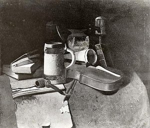Books, Mug And Pipe, (painting) — John Frederick Peto