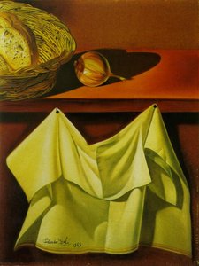 Untitled (still Life With White Cloth) — Salvador Dalí, Surrealist Painting