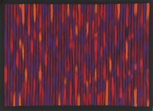 Nocturno Rítmico En Carmesí Y Ámbar: Una Singular Abstracción Vertical Meditativa — Caroline Pelletier