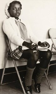 Norma Pearl Sartin Covered With Band Aids After First Try At Riding Bicycle — Martha Olson