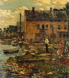 The Fishermen, Cos Cob — Frederick Childe Hassam, American Impressionism