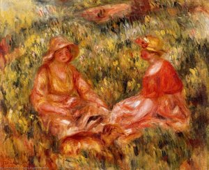 Zwei Frauen Im Gras — Pierre-auguste Renoir