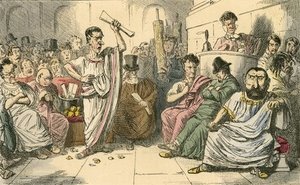 Cicero Denouncing Cataline — John Leech