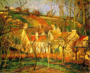 The Red Roofs — Camille Pissarro, Impressionism