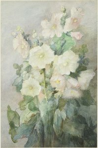 Hollyhocks — Julian Alden Weir