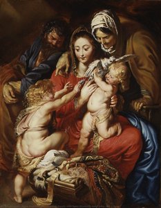 The Holy Family With Saint Elizabeth, Saint John, And A Dove — Peter Paul Rubens, Early Baroque