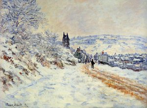 The Road To Vetheuil, Snow Effect — Claude Monet, Impressionism
