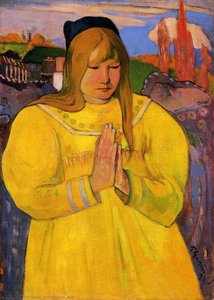Breton Frau Im Gebet — Eugène Henri Paul Gauguin