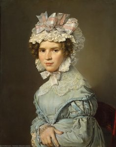 Portrait Of A Lady In Blue Dress — Christian Albrecht Jensen, Grand Manner Portraiture