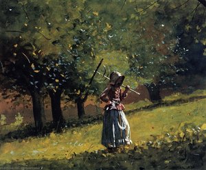 Mädchen mit Dreschflegel