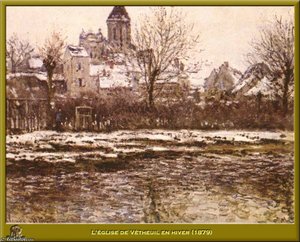 Die Kirche Von Vétheuil Im Winter — Claude Monet, Impressionism