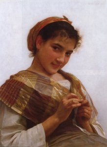 Young Girl Crocheting — William-adolphe Bouguereau