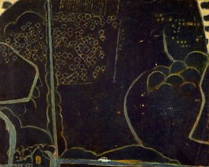 Landscape with a Car at Night