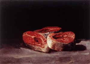 Still Life Three Salmon Steaks — Francisco José De Goya Y Lucientes, Romanticism