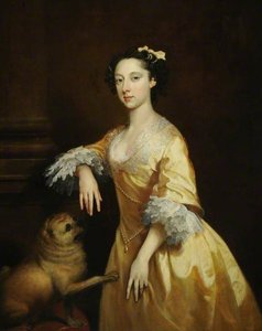 Portrait Of A Lady With A Pug Dog — Joseph Highmore, Rococo