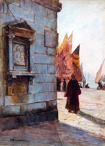 La Madonne Du Rossellino À La Calle Della Pieta Quai Des Esclavons À Venise (titre Inscrit) — Joseph-félix Bouchor