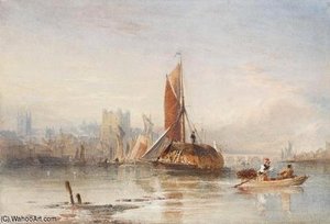 Haybarges On The Medway — Thomas Sewell Robins