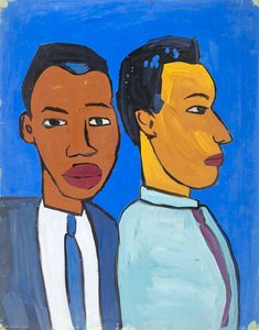Bust Length View Of Two Men — William H. Johnson