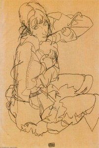 Untitled (2560) — Egon Schiele, Expressionist Painting