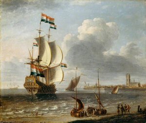 A Dutch East Indiaman off Hoorn
