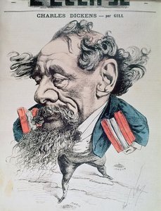 Charles Dickens Astride The English Channel — André Gill