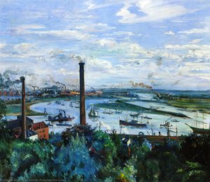 Blick Auf Den Kohlbrand, Hamburg — Lovis Corinth, Expressionistische Landschaftsmalerei