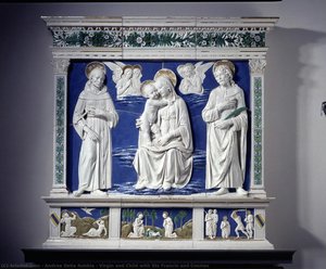 Virgin And Child With Sts Francis And Cosmas — Andrea Della Robbia