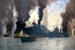 Sinking Of The London, Midland And Scottish Railway Steamer Ss 'scotia' Off Dunkirk (the Lms At War Series) — Norman Wilkinson